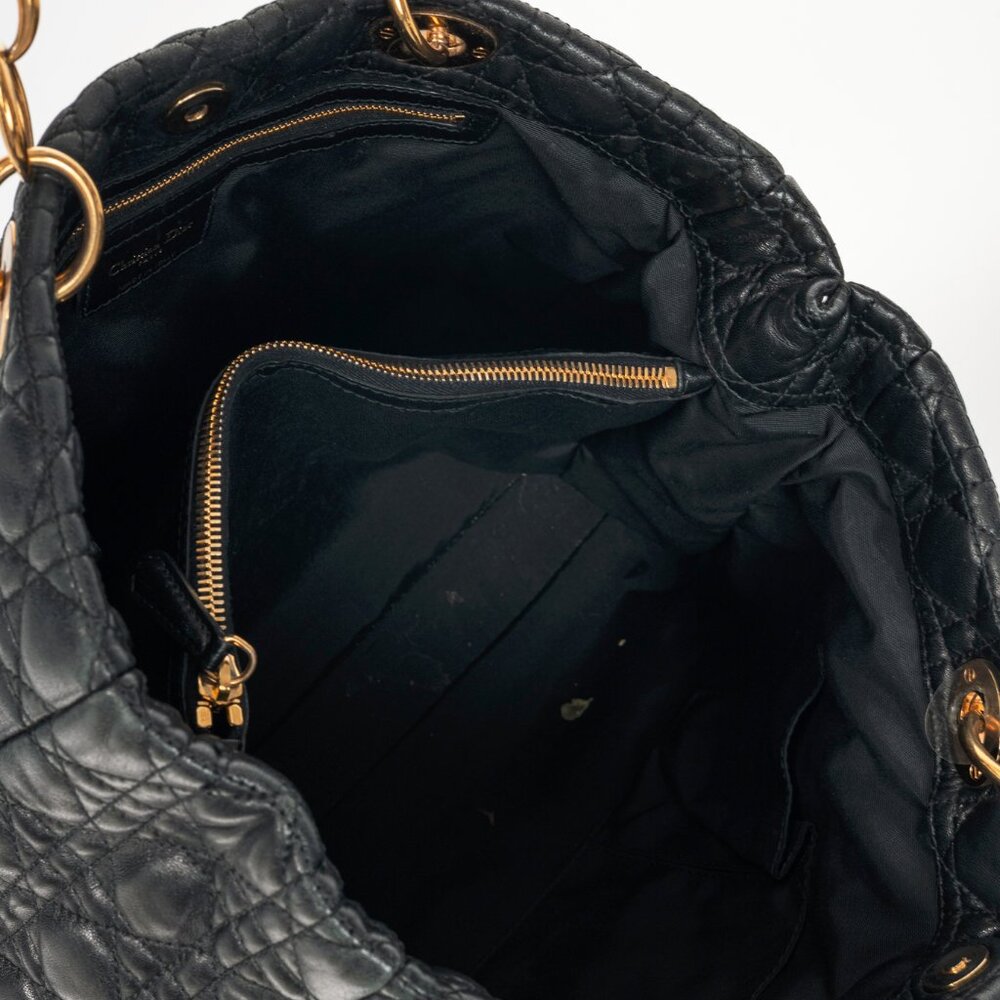 Christian Dior Lady Dior Black Cannage Lambskin Tote - Picture 9 of 11